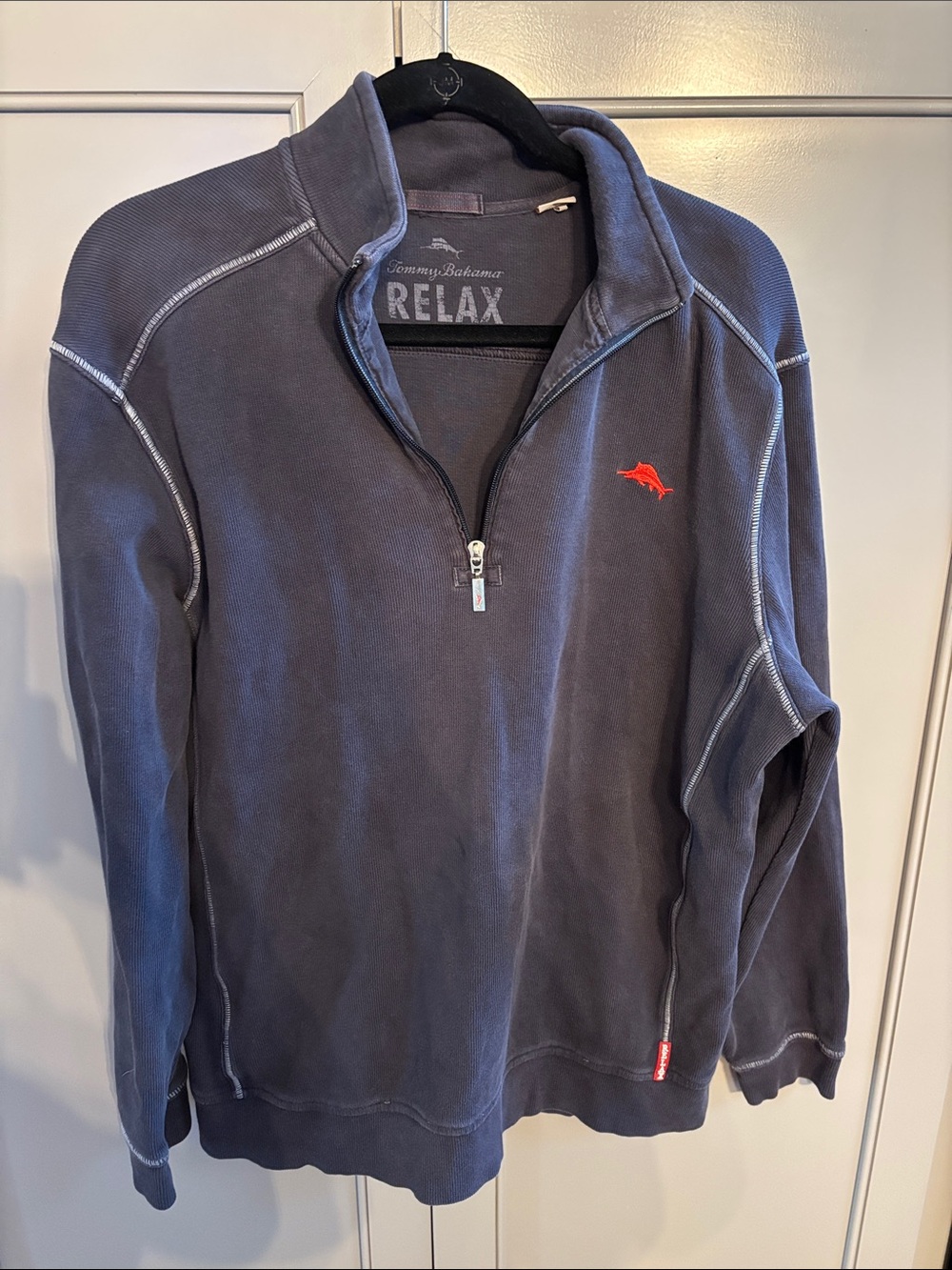 Tommy Bahama Relax Navy Half-Zip Pullover L